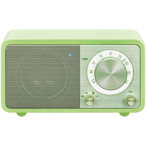Sangean wr-7 verde radio analógica sobremesa fm bluetooth batería li-ion recargable