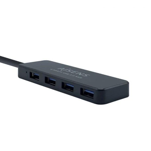 Aisens hub usb 3.0 tipo a/m-4xtipo a/h negro 30cm